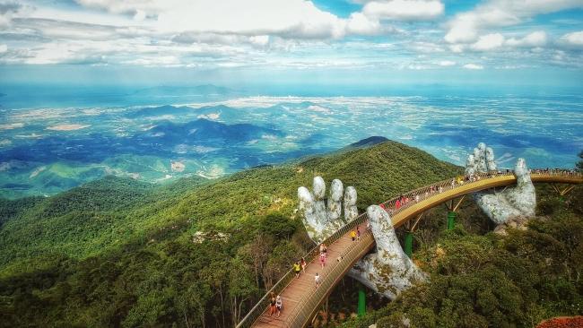 The Golden Bridge of Ba Na Hills near Da Nang.