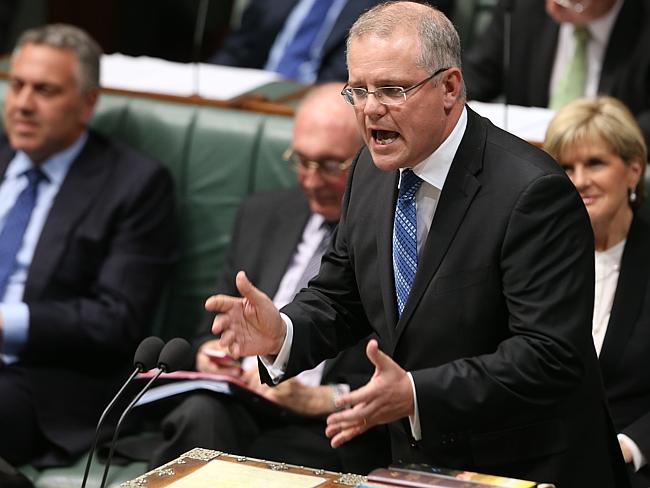 Minister for Immigration and Border Protection Scott Morrison, during Question Time today. Picture: Gary Ramage
