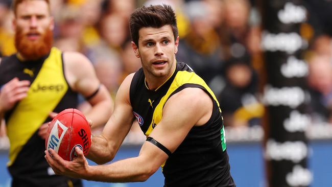 Tigers captain Trent Cotchin is excelling as a leader. Picture: Michael Klein