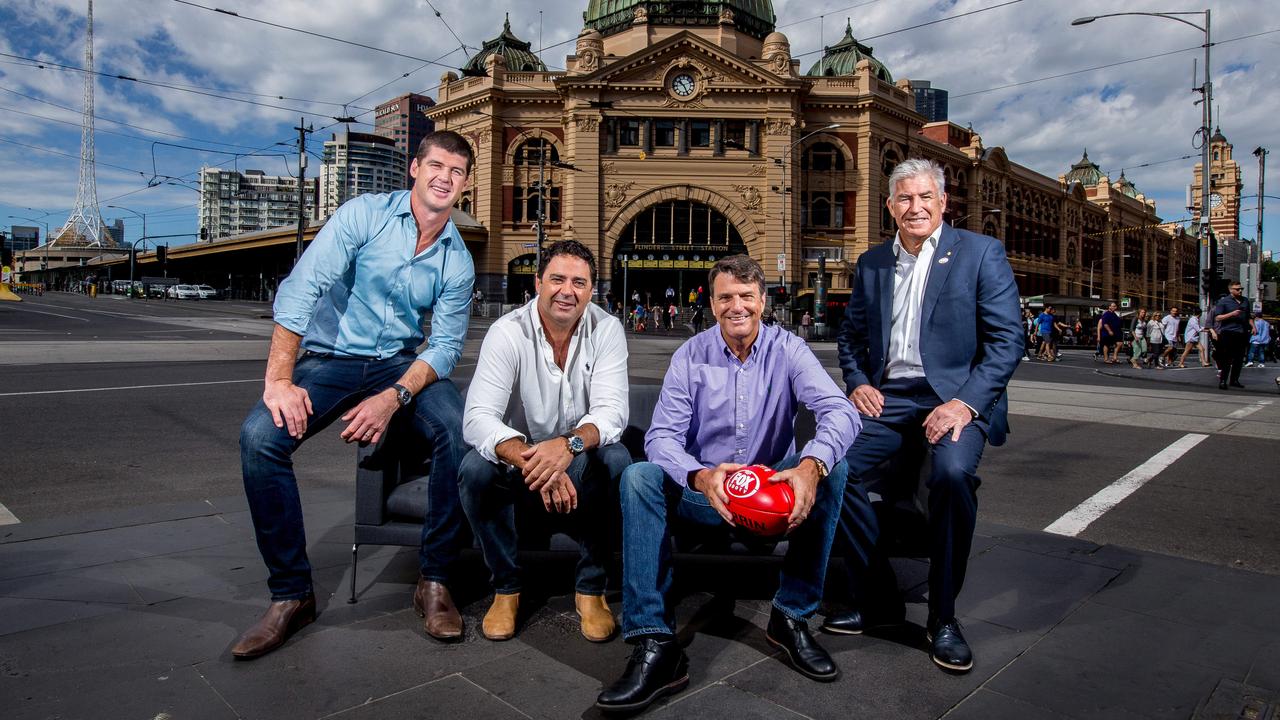 Fox Footy's On The Couch panel of Jonathan Brown, Garry Lyon, Paul Roos and Gerard Healy won the award for best TV football program. Picture: Tim Carrafa