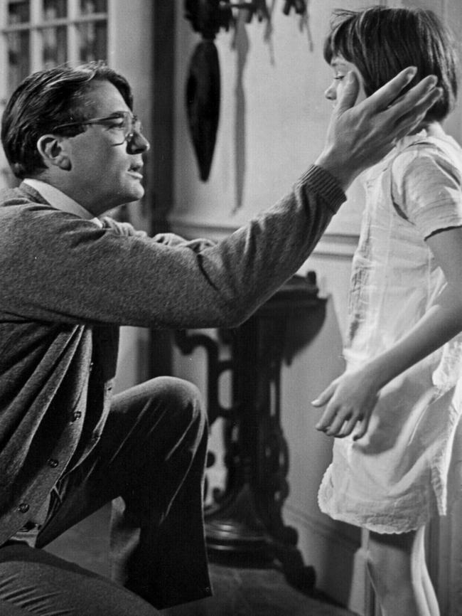 Movie adaptation ... Gregory Peck and Mary Badham in 1962 film To Kill A Mockingbird. Picture: Supplied