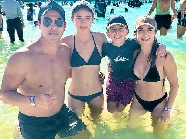 The blended family hit up three Gold Coast theme parks. Picture: Instagram