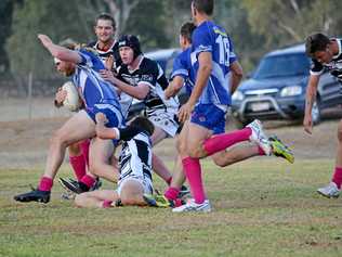 PRESSURE: Roma Cities took on the Mitchell Magpies at the weekend and walked away with the win before finals next weekend. Picture: Molly Hancock