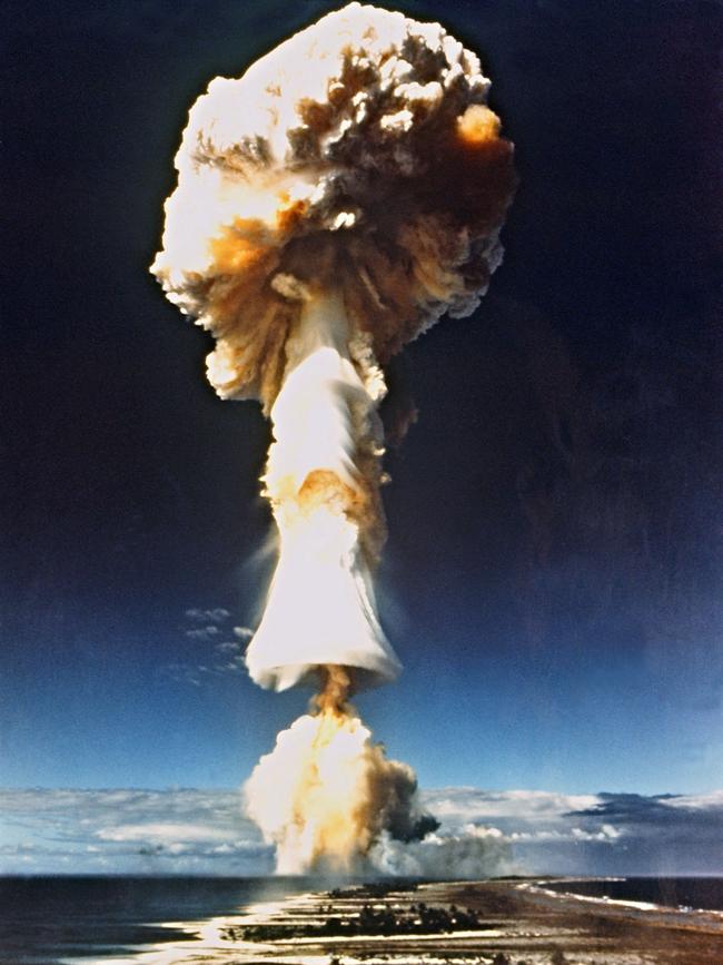 A French nuclear test at Mururoa in French Polynesia in the south Pacific.