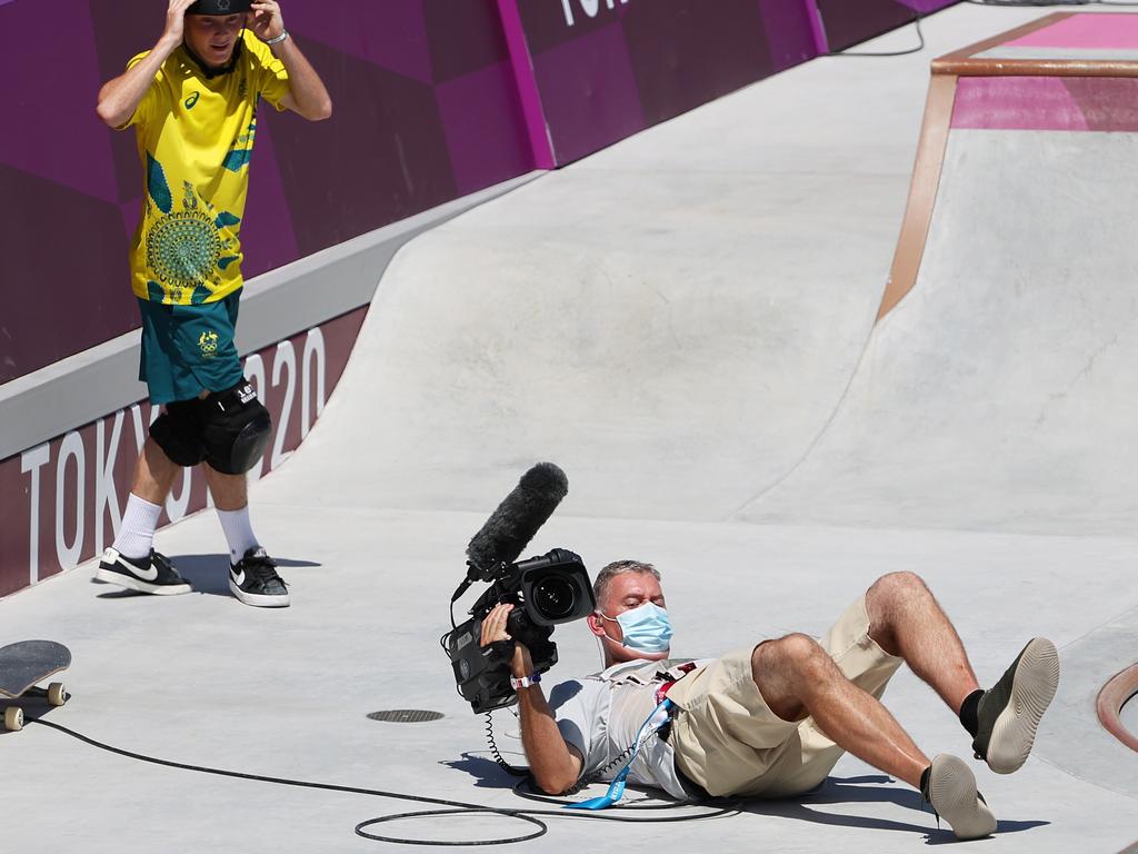 Woolley described his crash with a cameraman on his Olympic debut as “crazy”. Picture: Getty Images