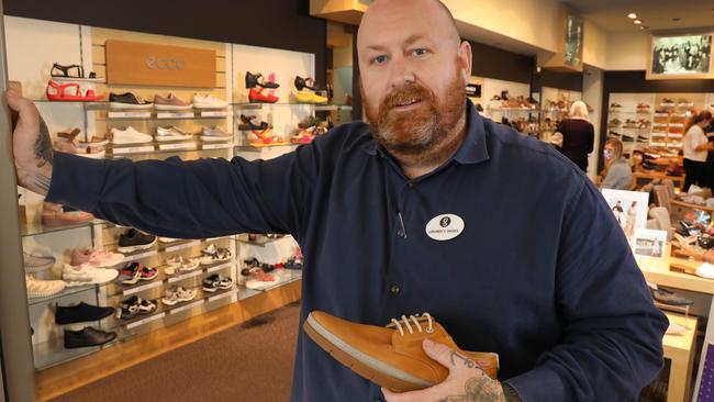 Tom Whittenbury of Grundy's’s shoes in Rundle Street. Picture: Dean Martin