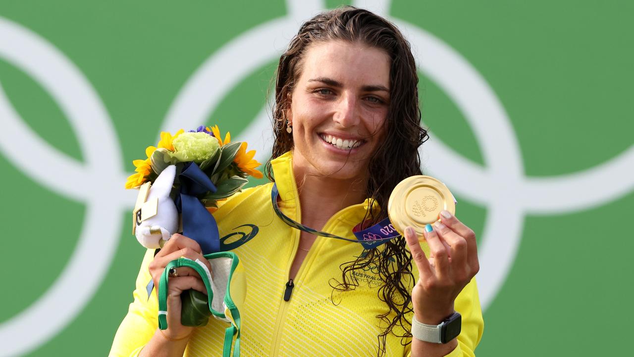 Gold medallist Jessica Fox is among the favourites to carry the Australian flag at the Paris Olympics in 2024. Picture: Harry How/Getty Images