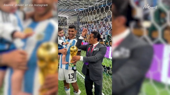 Salt Bae Seen Touching The World Cup Trophy, Slammed For Breaking