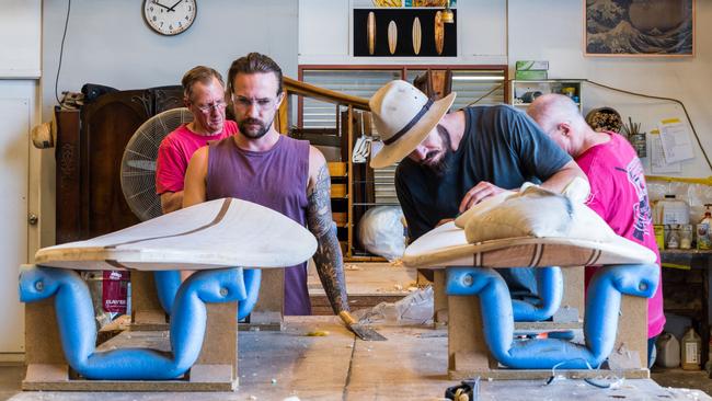 A Bywater Design surfboard making workshop. Photo: Rachael Honner