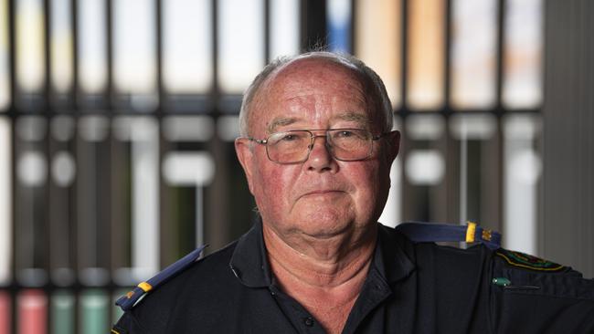 Gowrie Little Plains Rural Fire Brigade volunteer firefighter Bill Brennan was awarded the QFD Australia Day Achievement Award and a National Emergency Medal for his service during the 2019-20 black summer fires, Friday, January 24, 2025. Picture: Kevin Farmer