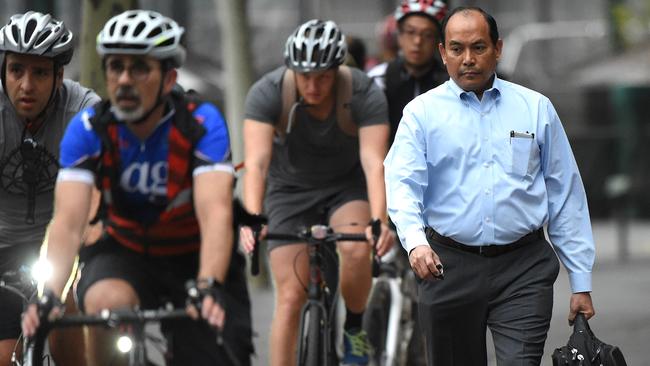 Southbank is one of the most common spots for complaints to Melbourne City council about collisions and near misses between walkers and cyclists. Picture: Nicole Garmston