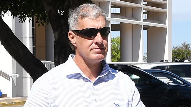 Former NT Police Assistant Commissioner Peter Bravos outside the Supreme Court after pleading not guilty to two counts of rape.