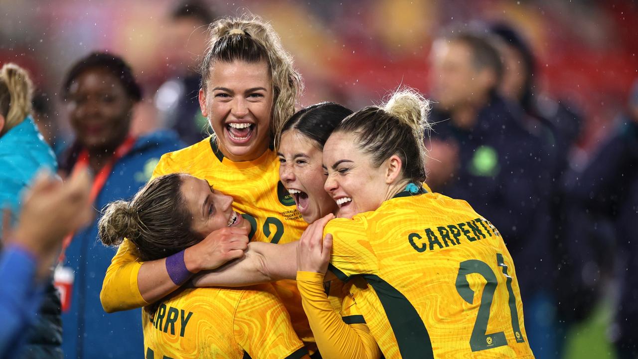 The Matildas ended England’s 30-game unbeaten streak. (Photo by Ryan Pierse/Getty Images)