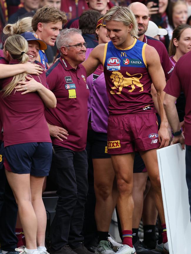 Kai Lohmann was on the bench for the final minutes of the grand final. Picture: Getty Images