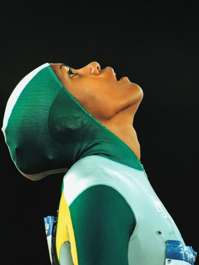 Cathy Freeman’s bodysuit for her 400-metre Olympic final victory in 2000. Picture: David Caird