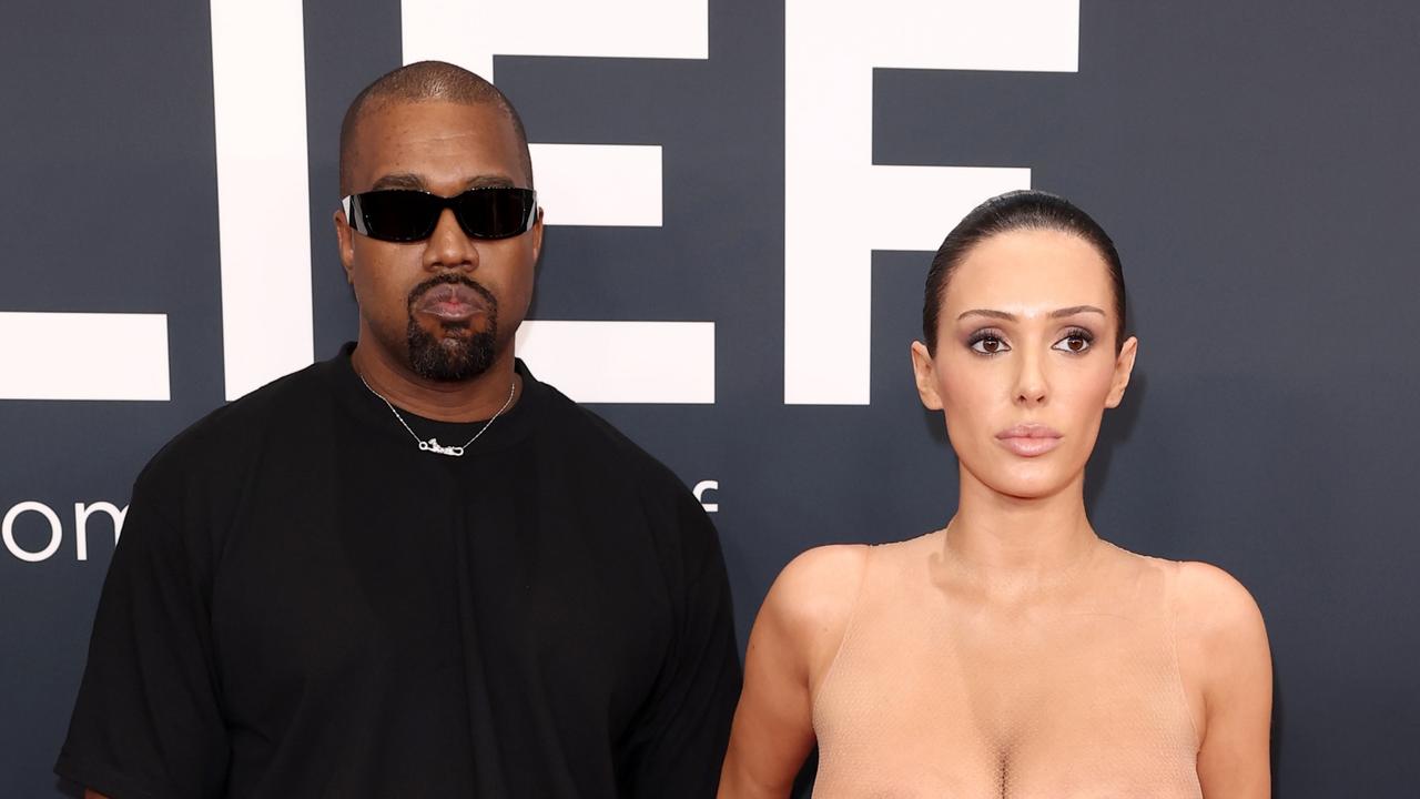 The prolonged social media spray comes after Kanye and wife Bianca Censori’s attention-grabbing red carpet stunt at last Monday’s Grammys. Picture: Matt Winkelmeyer/Getty