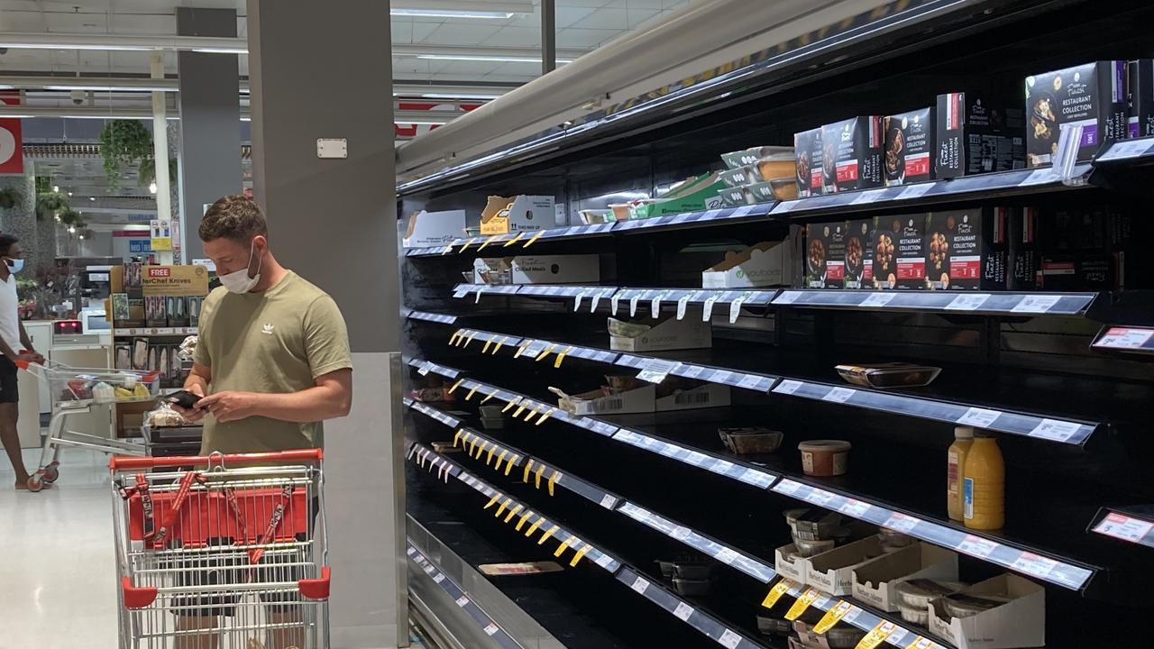 Supply chain issues, floods and other crises have seen shelves increasingly bare. Picture: NCA NewsWire / Nicholas Eagar