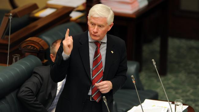 Former Attorney-General John Rau answers a question in Parliament.