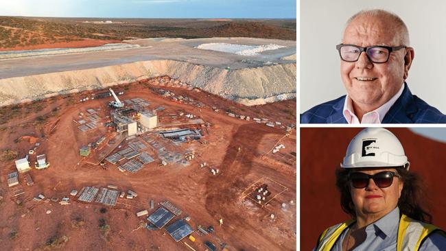 Liontown Resources chairman Tim Goyder, major shareholder Gina Rinehart and the Kathleen Valley project