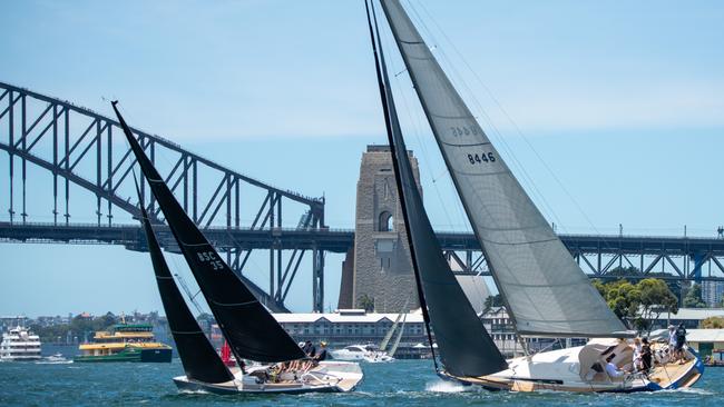 Fun on the Harbour. A variety of boats on the harbour taking part in the Balmain Sailing Club Regatta held on Sunday, 30th October 2022. First held in 1849, the Balmain Regatta is Australia's oldest sailing regatta and is a celebration of Balmain's place in the rich maritime history of Sydney Harbour. Picture: Thomas Lisson