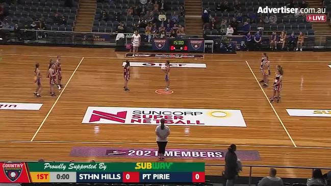 REPLAY: SA Country Netball Championships - Port Pirie vs Southern Hills (U13's Yellow) - Court 1