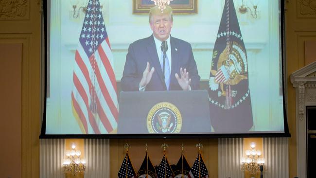 A video of former US President Donald Trump recording an address to the nation on January 7, 2021. Picture: AFP