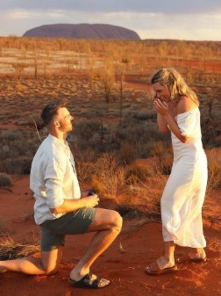 The pair were also engaged at Uluru. Photo: Instagram