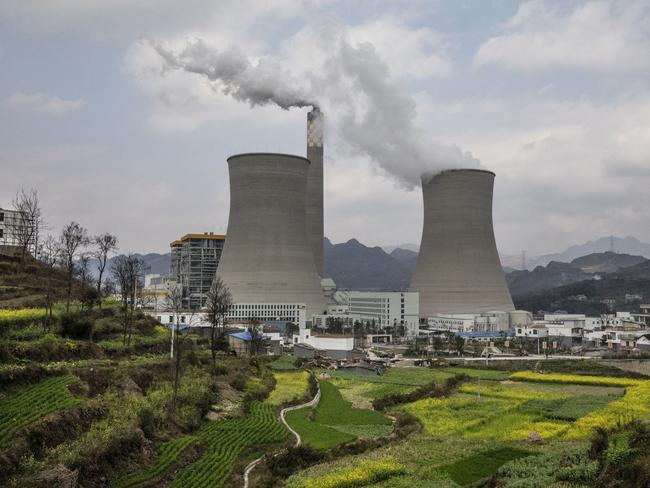 LIUZHI COUNTY, CHINA - FEBRUARY 7: A newly built Chinese state-owned coal fired power plant is seen on February 7, 2017 in Liuzhi County, Guizhou province, southern China.  A history of heavy dependence on burning coal for energy has made China the source of nearly a third of the world's total carbon dioxide (CO2) emissions, the toxic pollutants widely cited by scientists and environmentalists as the primary cause of global warming. China's government has fast-tracked deadlines to reach the country's emissions peak, and data suggest the country's coal consumption is already in decline. (Photo by Kevin Frayer/Getty Images)