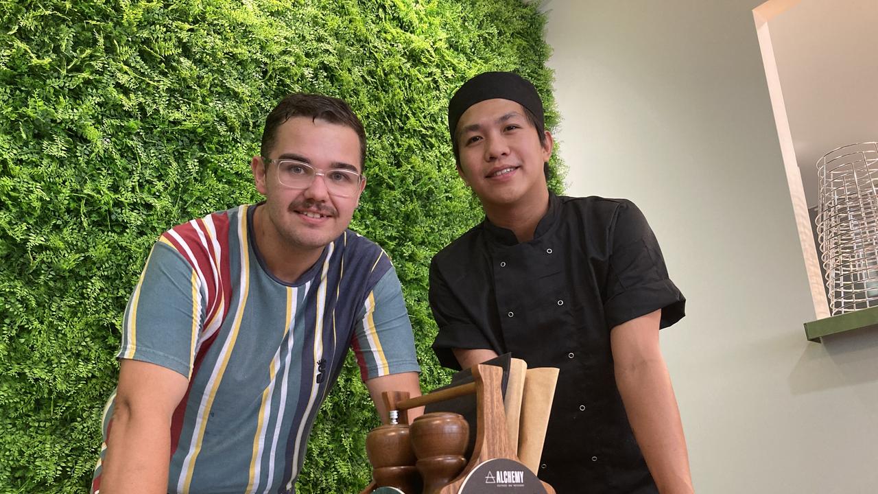 Josh Bereshezckiy, new owner of Alchemy Southside restaurant in Gympie, and chef Ralph Emmanuel Cauagdan.