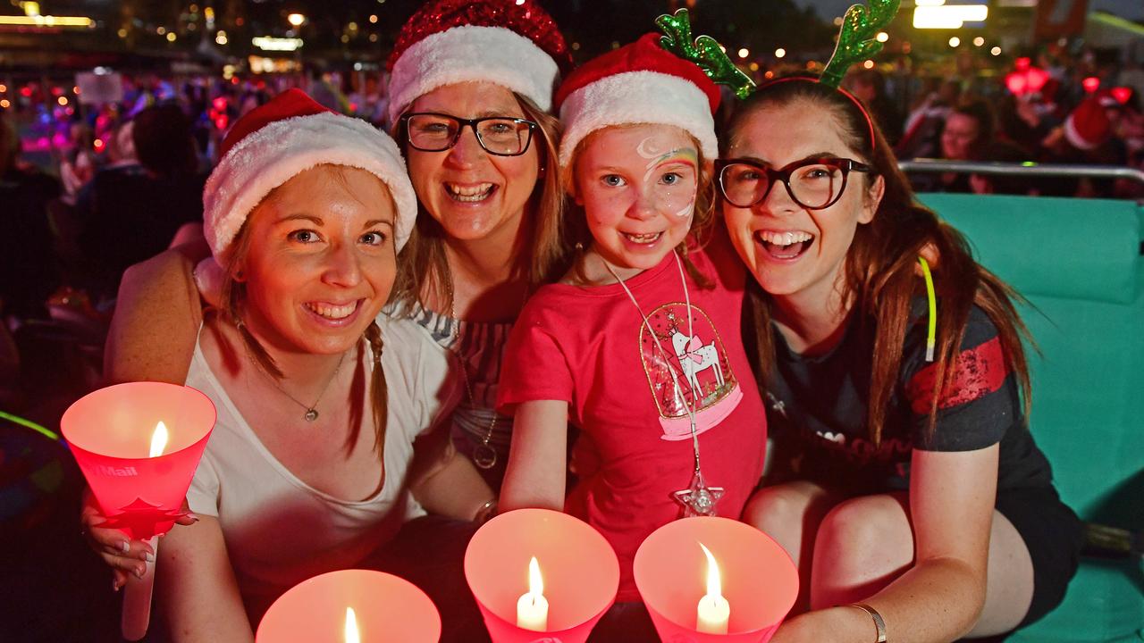 Melissa Carmichael with her daughters Jessica, Mackenzie and Erin at Carols by Candlelight in 2017.