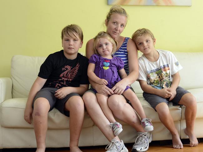 Cromer mum Justene Gordon with her three children Owen, 9, Torah, 2, and Heath, 7.