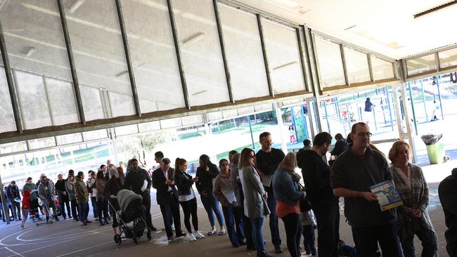 The long line of voters at Kellyville Ridge Public School.