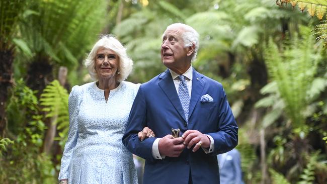 Their Majesties enjoyed the Australian National Botanic Gardens in Canberra earlier in the day. Picture: NewsWire / Martin Ollman