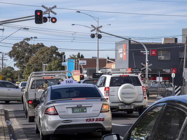 Boomgates are down at the crossing for more than 40 per cent of morning peak.