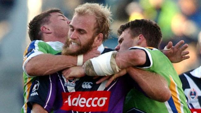 Kirk Reynoldson played 63 NRL games for the Storm. Picture: John Feder