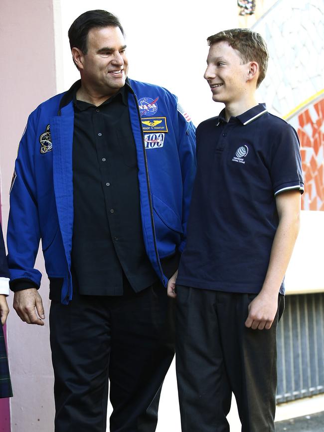 NASA Astronaut Gregg Chamitoff with Max Meyer. Picture: John Appleyard.