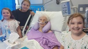 Megan Phillips reunited with grandchildren after horror Fernvale crash. Picture: Supplied/Kelly Palmer