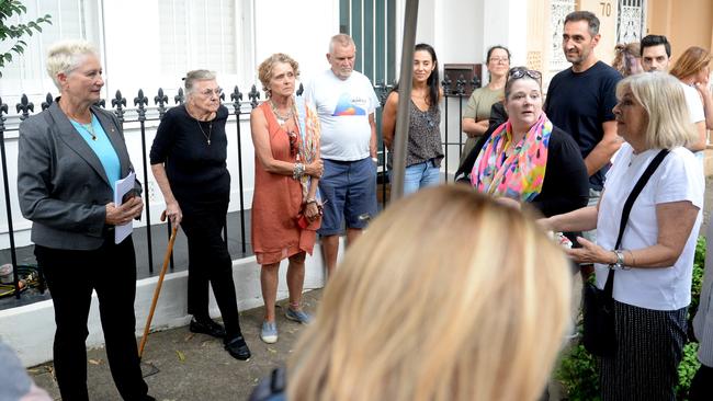 Concerned community members meet with Sydney Councillor and Mayoral nominee Kerryn Phelps. Picture: Jeremy Piper