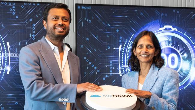 Airtrunk founder and CEO Robin Khuda with Macquarie Group boss Shemara Wikramanayake. Picture: Supplied