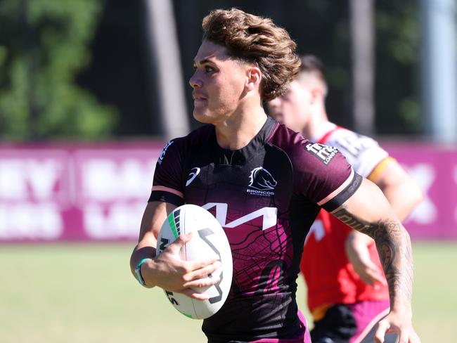 Reece Walsh, Brisbane Broncos training, Red Hill. Picture: Liam Kidston