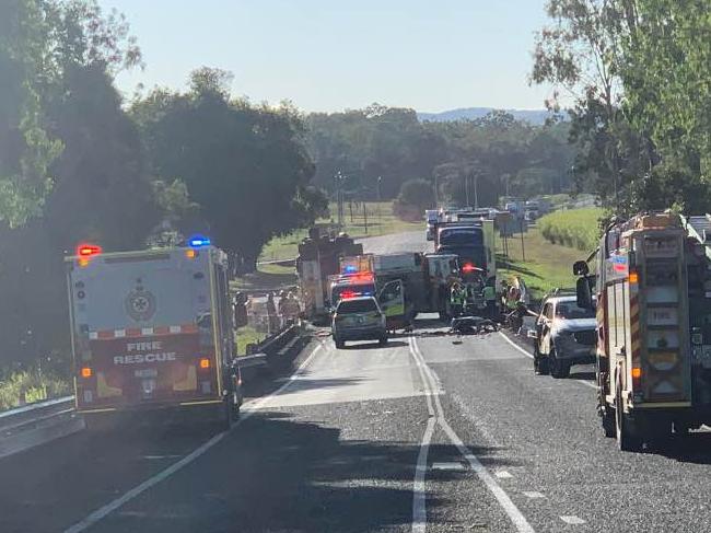 A crash involving an army truck is blocking both lanes of the Bruce Highway at Kuttabul, north of Mackay. Picture: Kirra Grimes