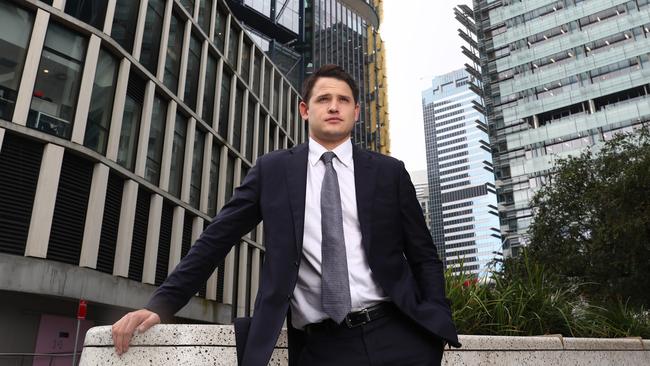 Lewis McLeod in Sydney’s Barangaroo district yesterday. Picture: John Feder.