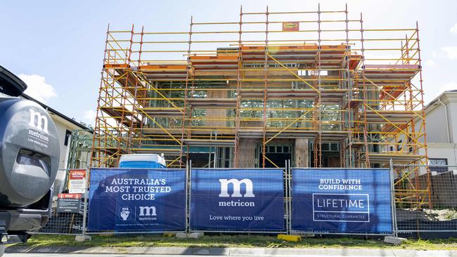 A Metricon construction site in April 2024. Picture: Richard Walker