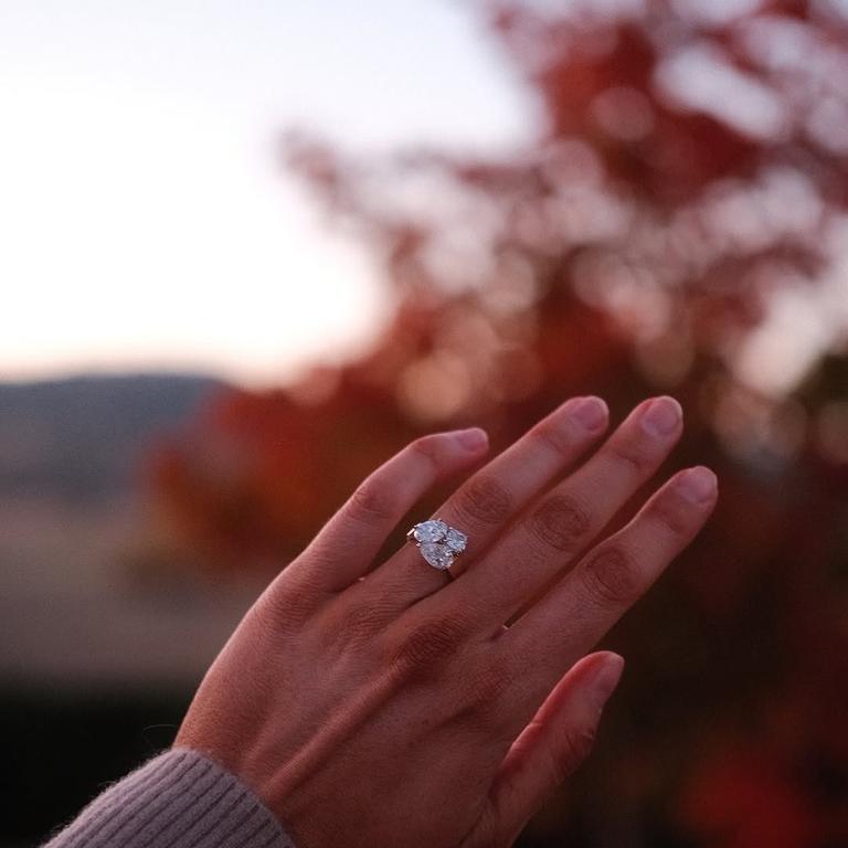 Rudi Ellis shows off her engagement ring. Picture: Instagram