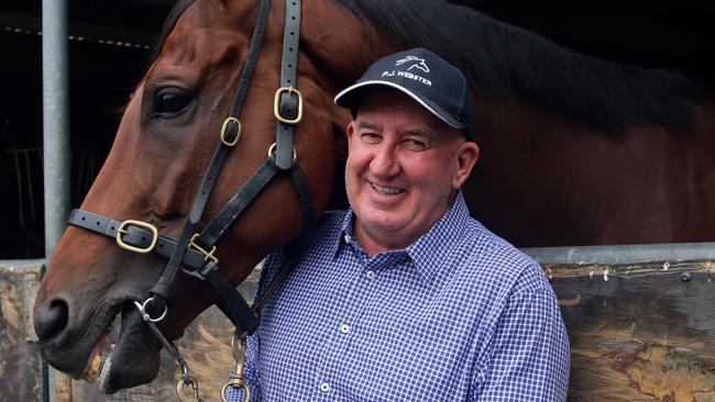 Doncaster Mile hopeful Happy Clapper and trainer Pat Webster at Randwick. Picture: Craig Wilson