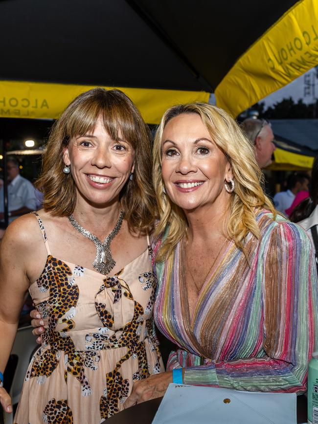 Amy Corcoran and Chrissie Morgan at the 2025 Hospitality NT Aristocrat Technologies Awards for Excellence, Darwin Ski Club. Picture: Pema Tamang Pakhrin