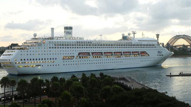 Grand ... P&amp;O’s Pacific Jewel in Sydney Harbour. Picture: John Grainger.