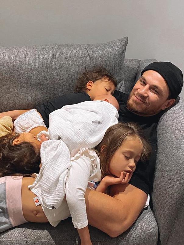 A happy Sonny Bill with his family. Picture: Supplied