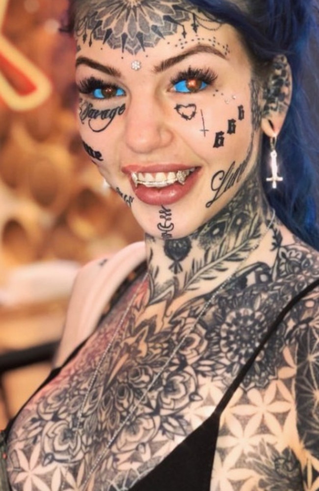 ‘dragon Girl Goes Blind Tattooing Eyeballs Blue The Advertiser 