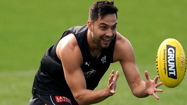 Michael Gibbons is loving life at Ikon Park. Picture: AAP